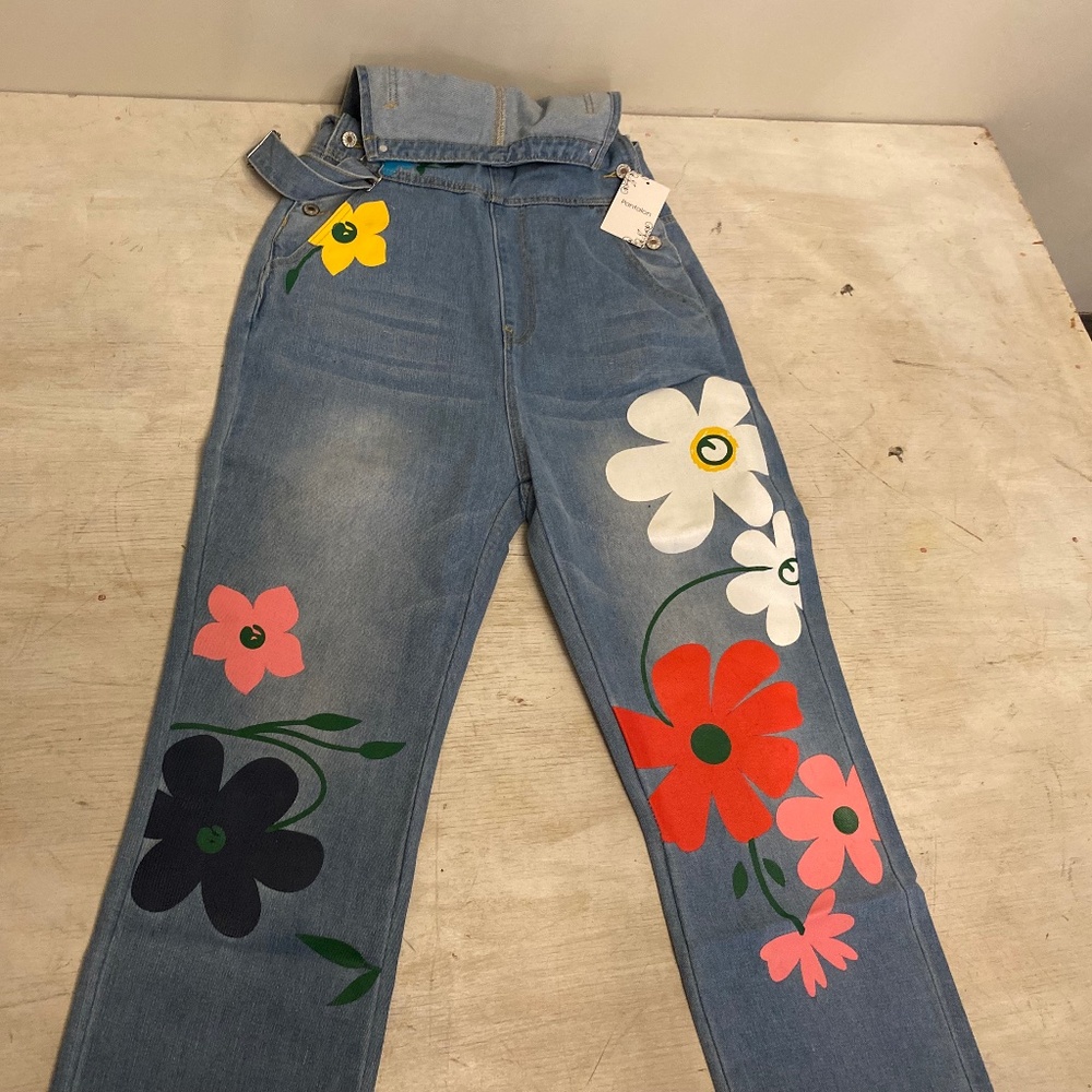 Floral Denim Jumpsuit